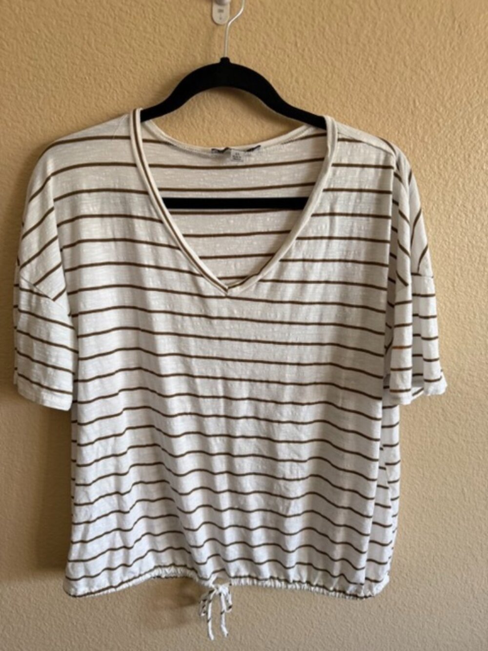 Green Envelope striped v-neck short sleeve bottom tie XL